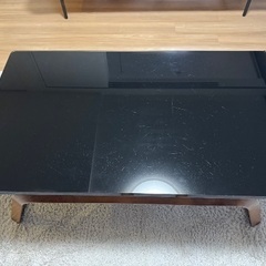 大塚家具　黒ガラステーブルの画像