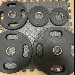 ホームジムセット　ベンチプレス　バーベル　プレートの画像