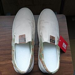 新品 27cm メンズ スリッポン ベージュ シューズ 靴 44 おしゃれ(H173-ZS)の画像