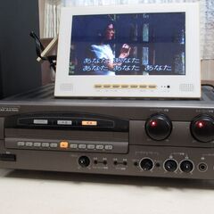 カラオケセット　アンプ・スピーカー・マイク３本・テスト用DVDプレーヤー　オマケつき　中古動作品・引き取り限定の画像