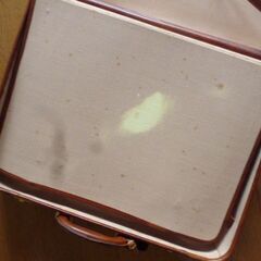 旅行用革製スーツケースの画像