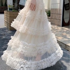 新品未使用　レイヤードチュールスカート　大きいサイズ　ＸＬの画像