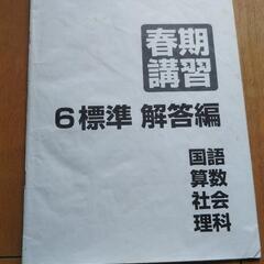 日能研　春季講習テキスト　6標準の画像