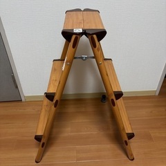 3段脚立 アルミ製 木目調の画像