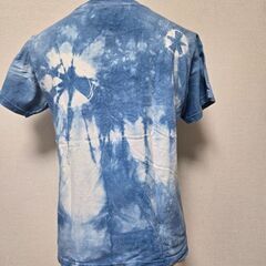 Tシャツ 絞り染め 150cm 水色 トップス レディース キッズ 手染めの画像