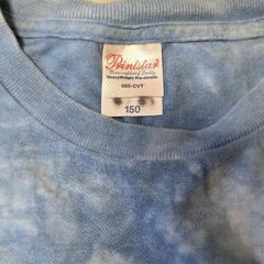 Tシャツ 絞り染め 150cm 水色 トップス レディース キッズ 手染めの画像