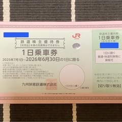 JR九州　一日乗車券（株主優待券） 