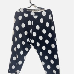 【ヒミツキチ】レディース オシャレ ドット柄 ステテコ ネイビー Mの画像