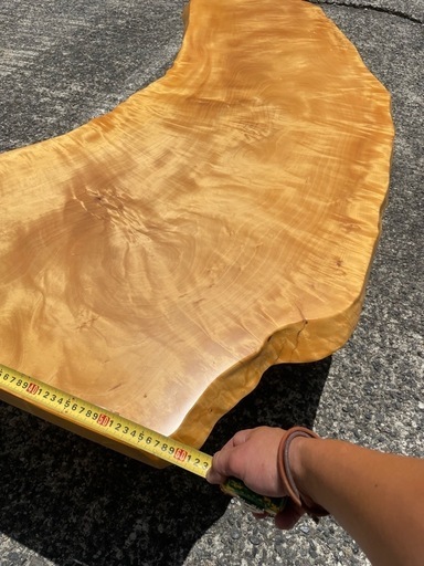 手渡しのみ 栃の木 ローテーブル 一枚板