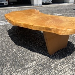 手渡しのみ　栃の木　ローテーブル　一枚板の画像