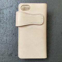 iPhone SE/8/7　レザーケース　ターコイズ　コンチョ　タンロー　ヌメ革の画像