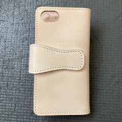 iPhone SE/8/7　レザーケース　ターコイズ　コンチョ　タンロー　ヌメ革の画像