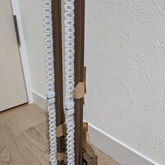 伸縮式 木目調カーテンレール ダブルレールの画像