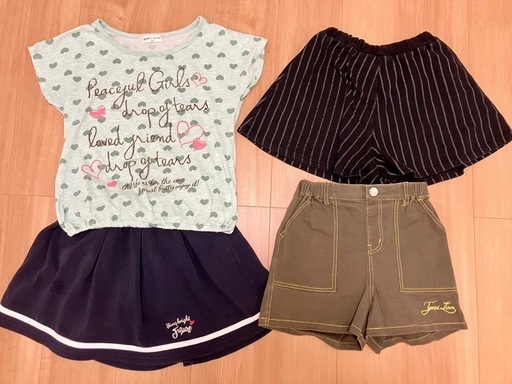 女の子こどもふく まとめ売り 木下さん 女の子 子供服 120センチ 2点セット (ひまわり) 富山のキッズ