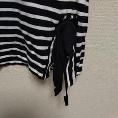 レディース  綿半袖 ボーダー  リボン付き  Mの画像