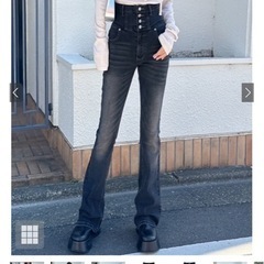 GRL   ハイウエストストレッチフレアデニムパンツの画像