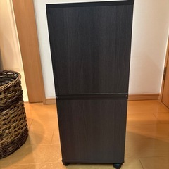 キャスター付き二段収納ボックスブラウンの画像
