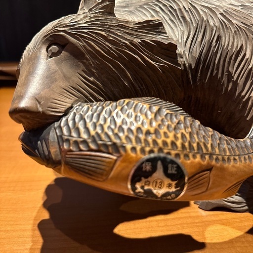 海外　木彫り置物 木彫り サイ 置き物 オブジェ ヴィンテージ ハンドメイド 海外