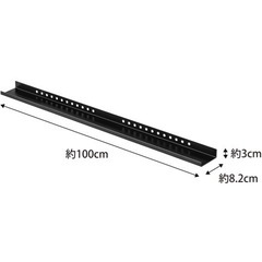 山崎実業(Yamazaki) テレビ裏 ラック ワイド100 ブラック 約W100×D8.2×H3cm スマート smart ルーター収納 ケーブル収納 3631の画像