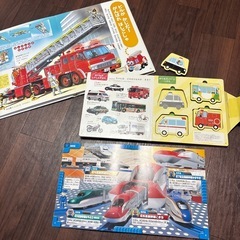 子供絵本と図鑑　３冊❣️ のりもの　はたらく車　プラレール❣️パズルの画像