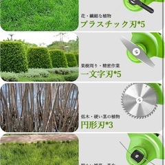 ①草刈り機 充電式草刈り機 1880W高出力 21V 2*2000mAhの画像