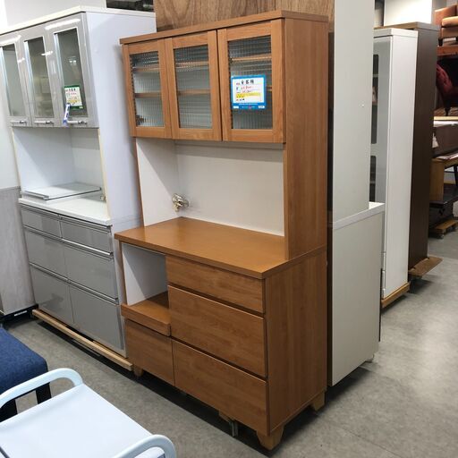 【ジ474】キッチンボード 食器棚 木製  (ma)