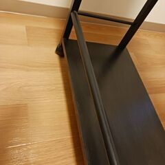 真ん中の段が無いキッチンラック　黒　の画像