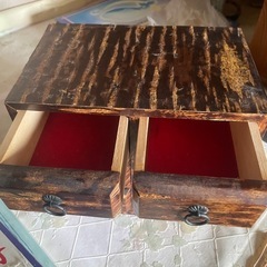 レトロ　木製　小物入れの画像