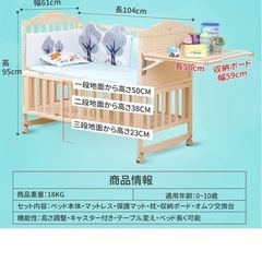 多機能ベビーベッドの画像