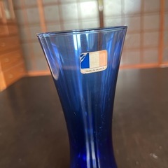 luminarc リュミナルク　フランス製の花瓶　ブルーのガラスの一輪挿しの画像