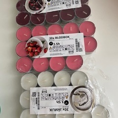 【全てまとめて！】IKEAティーキャンドル3種＋キャンドルホルダー＋チュッパチャプス収納ボックス の画像