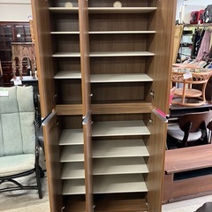 ☆値下げ☆Ｋ2507-472 シューズボックス ハイタイプ (大川家具)キズ汚れ有りの画像