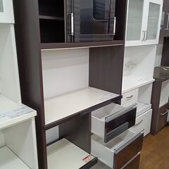 ★リユースのサカイ水戸店★レンジボード黒×茶H183.5×D46×W89.5クリーニング済みMT4941の画像