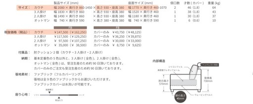 リラックスフォーム  ハイバック　3人掛けソファ　