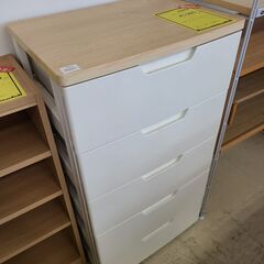 J1077【リユースのサカイ柏店】ウッドトップ5段プラチェスト　...