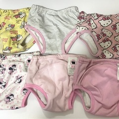トレーニングパンツ 6枚セット 90cm 3層　女の子 ハローキティ＆ミニーの画像
