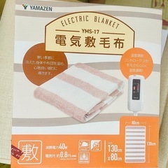 山善 電気毛布（YAMAZEN）130×80cm／2023年製＋2019年製／1枚購入でもう1枚無料！の画像