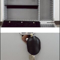 在庫のこり1点！★限定入荷★掘り出し物！メーカー不明 縦約24.5cm 横約42cm 高さ約32cm 日本製 アルミケース カメラケース 鍵付の画像
