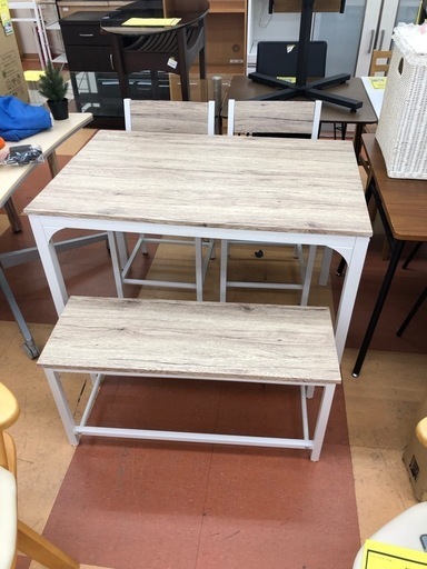 ★限定SALE20%OFF★《尼崎市/リサイクルショップドリーム次屋店》ベンチダイニング4点セット  中古品 ☆尼崎市若王寺☆