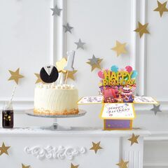 ROBBEAR 面白いハッピーバースデーポップアップカード 大人と子供用の甘い3D誕生日ギフトボックス 封筒付き ユニークなハンドメイド折りたたみ式お祝いカード 娘 息子 お母さん お父さん 友人の画像