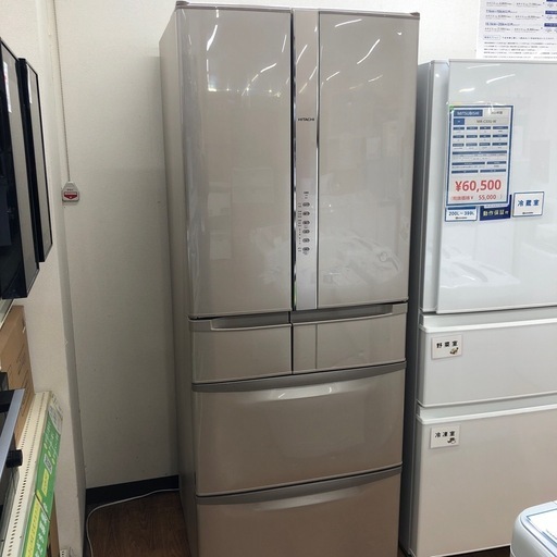安心の6ヶ月保証付。【HITACHI 6ドア冷蔵庫R-F51HG 2018年製