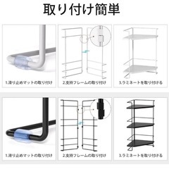 3段 コーナーラック 高さ調節可能 ホワイト  の画像