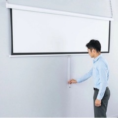 ※未使用品　プロジェクタースクリーン 吊り下げ 100インチ 4：3の画像