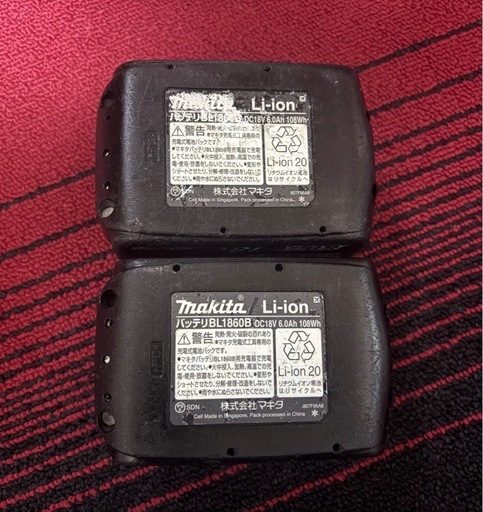 純正マキタリチウムイオンバッテリーBL1860B 充電回数52,53