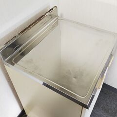 △ 調理台 作業台 最大高さ 89cm 幅 60cm 奥行 56cm 天板にへこみサビ傷あり 現状渡しの画像
