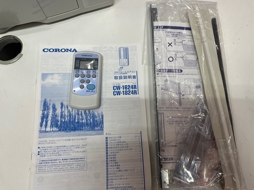 CORONA コロナ 窓用エアコン CW-1824R 2024年製 リモコン•窓枠付属 100V 4.5-7畳 軽清掃済 ウインド形 