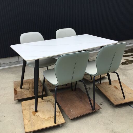 360 ダイニングテーブル  センターテーブル チェア4脚セット  テーブル面TOPセラミック インテリア岩永