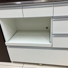 ★「ジモティを見た」で5％OFF★No.2402✨ベルーナ✨キッチンカウンター✨レンジボード✨ステンレス天板の画像