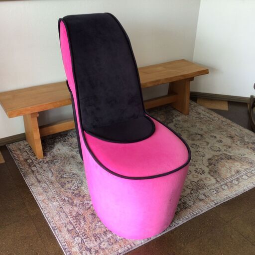 361 稀少 ハイヒール型ソファ 一人掛け 一人用 椅子 シングルソファ チェア おしゃれソファ ピンク×ブラック