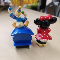 🌈東京ディズニーランド ミニー陶器 ドナルドプルバックカー セット 初期 レトロの画像